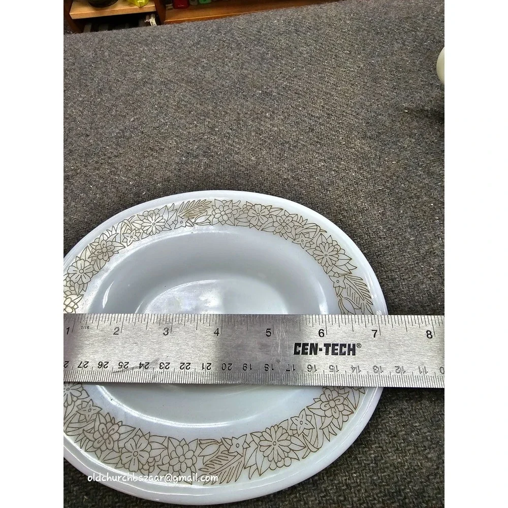 Vintage Pyrex #77-B & 77-U Gravy Boat & Under Plate "Woodland Brown" - Picture 4 of 8